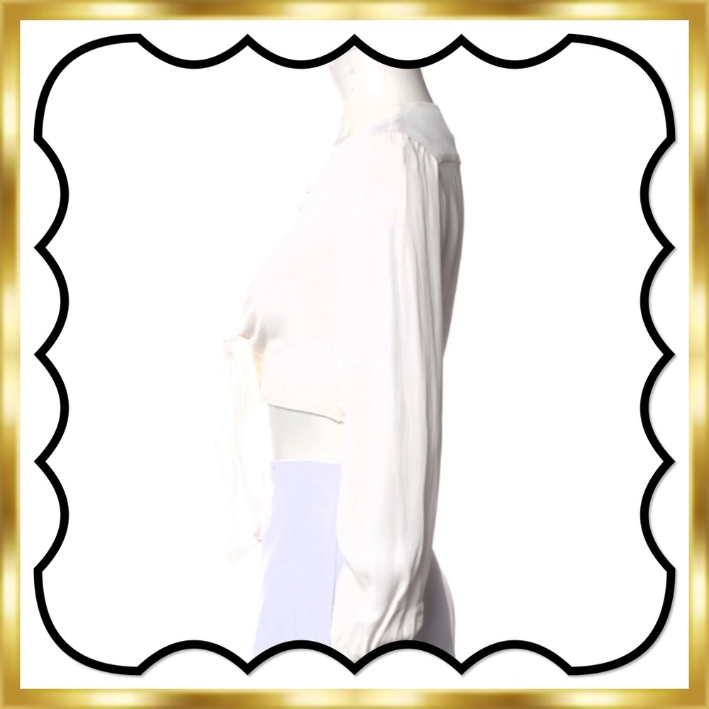 Reformation Open Front Tie Front Viscose V-Neck C… - image 3